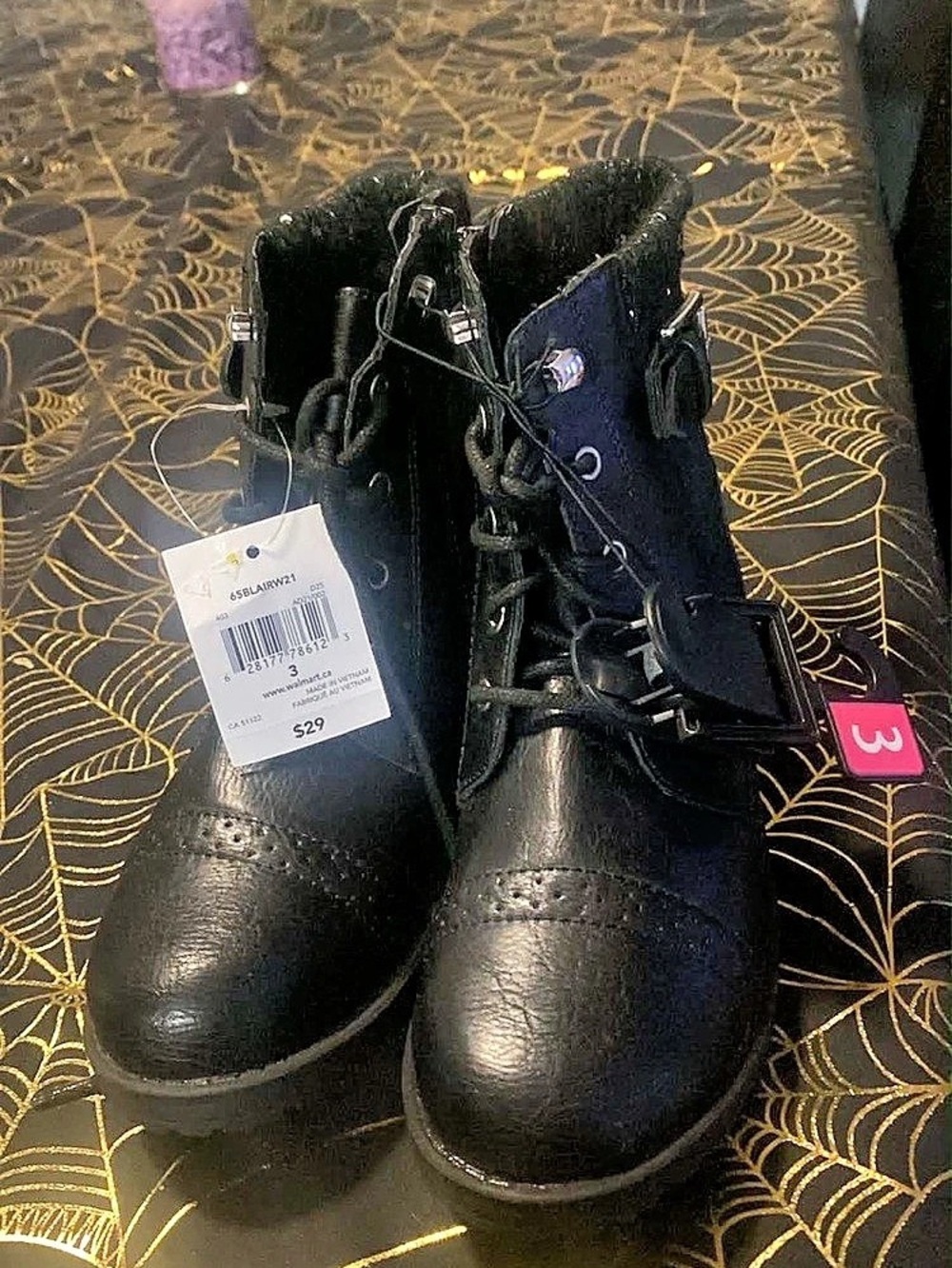 Combat Boots Black US 3 NWT
